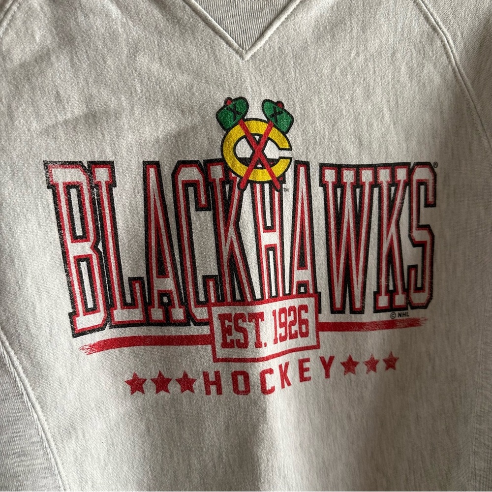 Black Hawks Crewneck Vintage Sweat Style